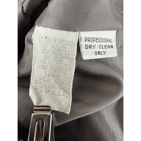 David Eliot Petite Size Mp Houndstooth Career V Neck Blazer Jacket Gray 2 Button - Picture 7 of 8